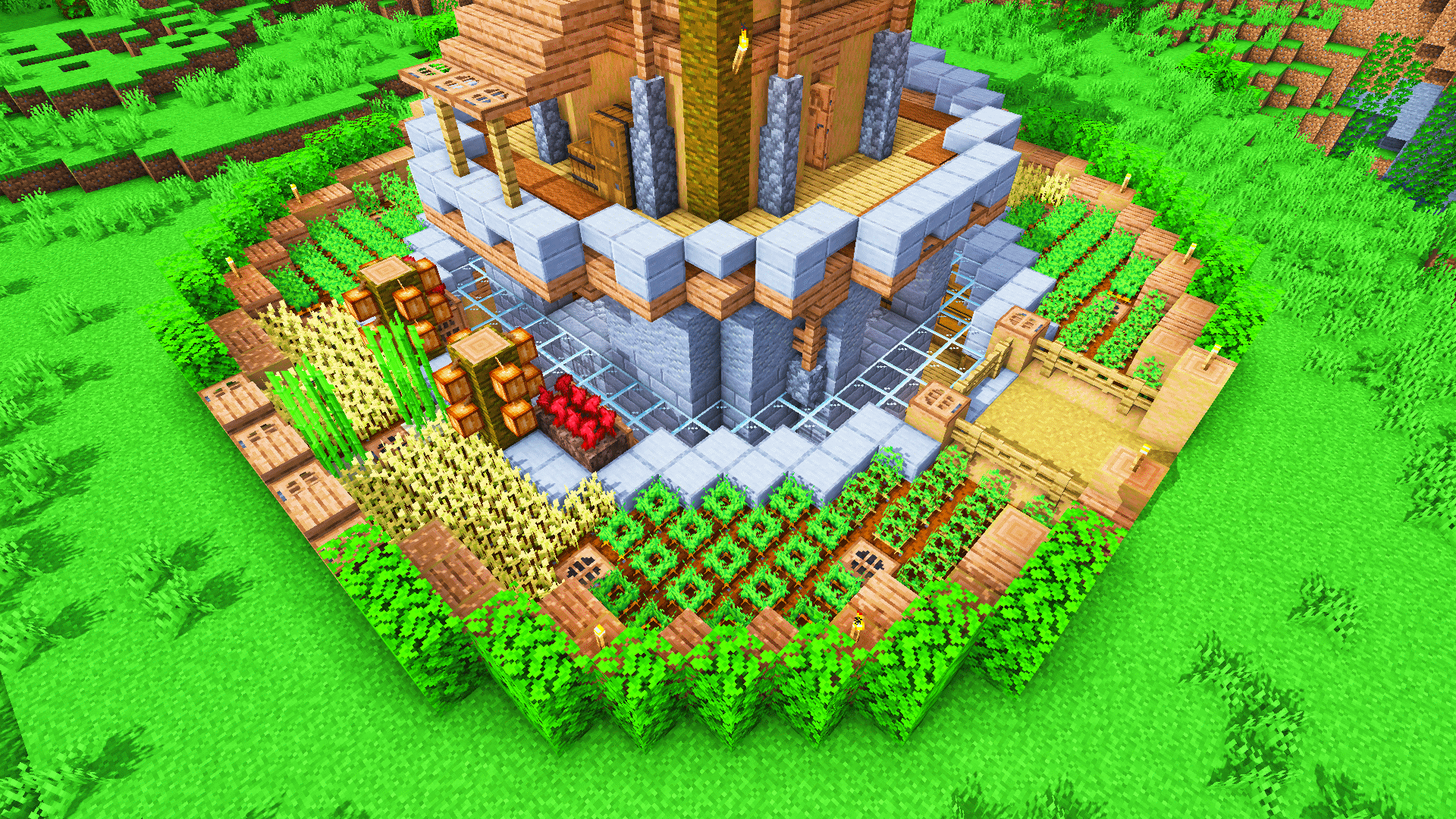 Minecraft Jungle Tower Base | 3D Guide @ Charliecustard Builds