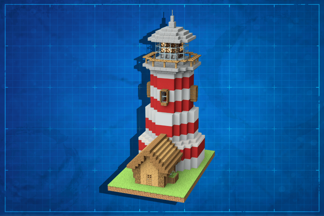 Minecraft Mini Lighthouse | 3D Guide @ Charliecustard Builds
