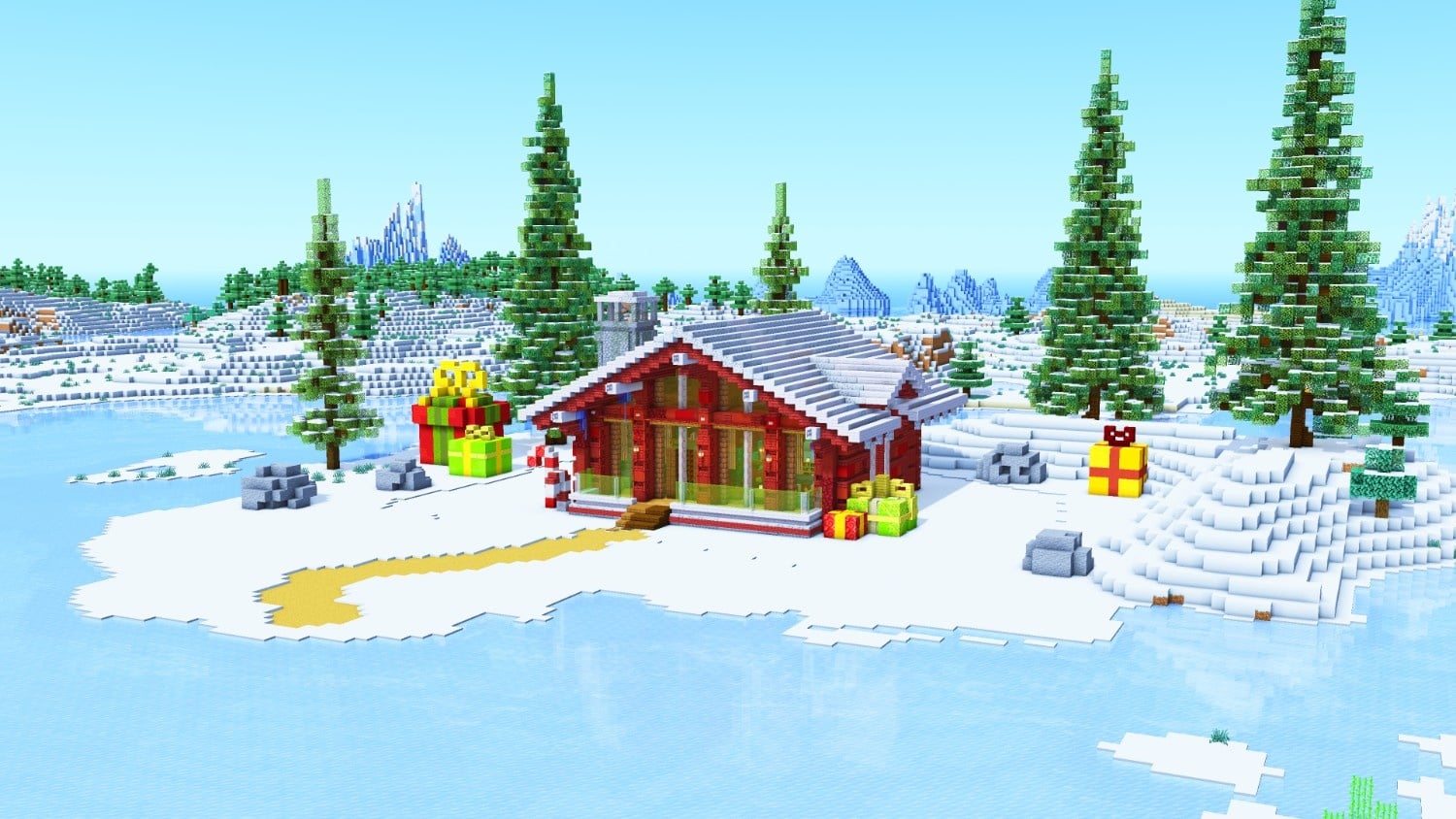 Minecraft Christmas Peppermint Cabin | 3D Guide @ Charliecustard Builds